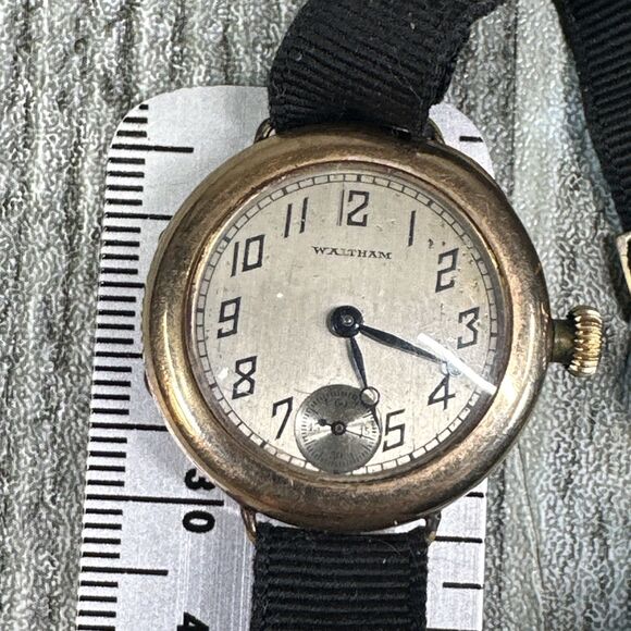 RARE Waltham Trench Watch WWI - Gold Wind Needs Minor Repair - Picture 10 of 14